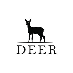 deer vector illustration in black color