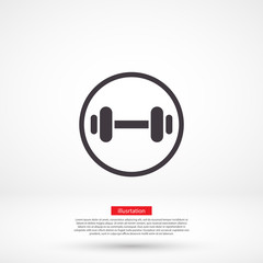 Dumbbel vector icon , lorem ipsum Flat design
