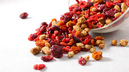 dried fruit- cranberry, goji- health food