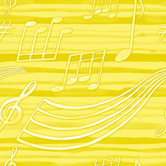 Watercolor seamless pattern of notes. - 328343265