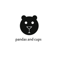 A cute logo of glass and panda silhouette icons.