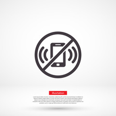 A ban on the phone vector icon , lorem ipsum Flat design