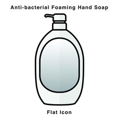 Anti-bacterial Foaming Hand Soap. Hand sanitizer. Alcohol-based hand rub. Rubbing alcohol. soap dispenser. Protection from germs such as coronavirus (Covid-19) icon design