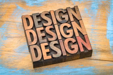 design word abstract in wood type