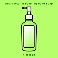 Anti-bacterial Foaming Hand Soap. Hand sanitizer. Alcohol-based hand rub. Rubbing alcohol. soap dispenser. Protection from germs such as coronavirus (Covid-19) icon design
