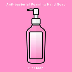 Anti-bacterial Foaming Hand Soap. Hand sanitizer. Alcohol-based hand rub. Rubbing alcohol. soap dispenser. Protection from germs such as coronavirus (Covid-19) icon design