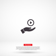 Obraz premium Play in the hand icon , lorem ipsum Flat design