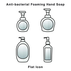 Anti-bacterial Foaming Hand Soap. Hand sanitizer. Alcohol-based hand rub. Rubbing alcohol. soap dispenser. Protection from germs such as coronavirus (Covid-19) icon design