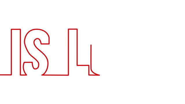 Self drawing animation of continuous one line drawing of isolated object - word text love cursive.
