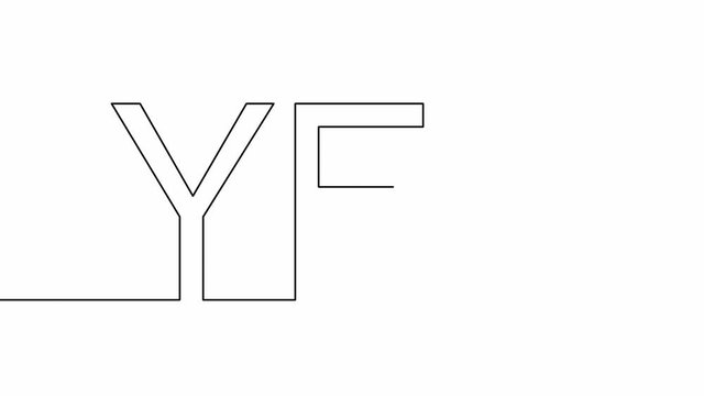 Self-drawing animation of continuous drawing of one line of the word Yes.