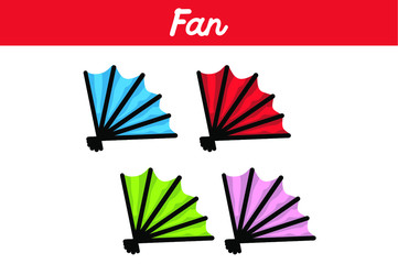 set of hand-held fan