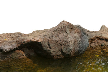 rock isolated on white background 	