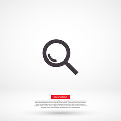 Magnifier with a man vector icon , lorem ipsum Flat design