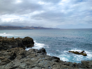 Paisaje Mar con Piedras olas 