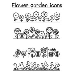 Flower garden vector pattern background