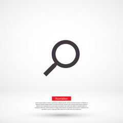 Magnifier with a man vector icon , lorem ipsum Flat design