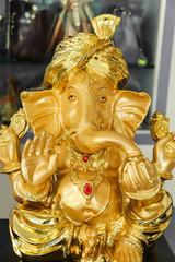 Golden Yellow Colored Statue Of Indian Lord God Idol Ganesha