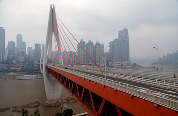 Dongshuimen Bridge over Yangtze river at Chungking 
