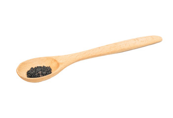 Black sesame in spoon