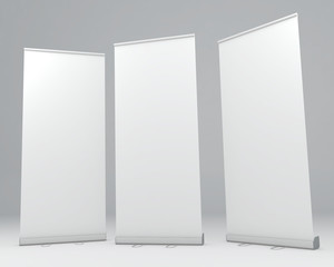 3 set roll up banner mock up