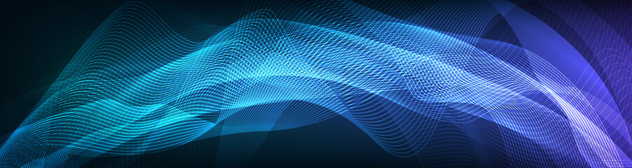 Curve Blue Digital Sound Wave Background,technology and earthquake wave diagram concept,design for music studio and science,Vector Illustration.
