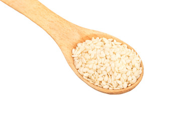 Sesame seeds in spoon