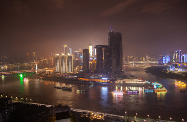 Fototapeta na wymiar Chongqing city on Yangtze Jialing banks in China 