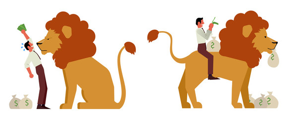 Fototapeta premium Collection of Income Tax Lion, Federal Revenue Lion, IRPF, Federal Revenue