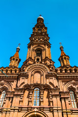 Fototapeta na wymiar Bell tower of Epiphany Cathedral in Kazan, Russia