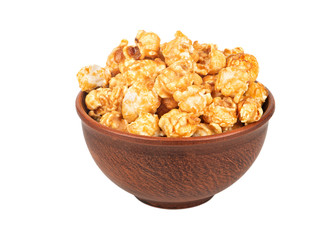 Caramel popcorn in bowl