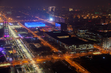 Fototapeta na wymiar China Convention and Beijing Aquatics Centers 