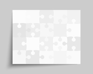 Vector background grey piece puzzle frame jigsaw