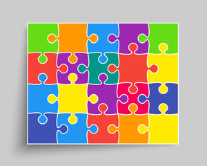 Vector background color piece puzzle frame jigsaw