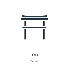 Torii icon vector. Trendy flat torii icon from travel collection isolated on white background. Vector illustration can be used for web and mobile graphic design, logo, eps10