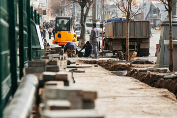 road repair in the city