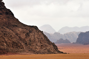 Wadi Rum rock desert.
