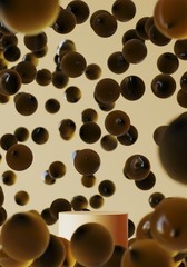 Minimal Beverage background for coffee tea smoothie drink presentation. Brown podium and bubble tea scene. Cafe poster templates mock up illustration. 3d render illustration.