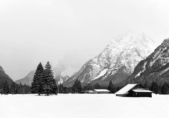 Winter scenery in Leutasch, Austria