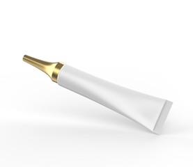 Blank cosmetic tube for for branding and design. 3d render illustration.
