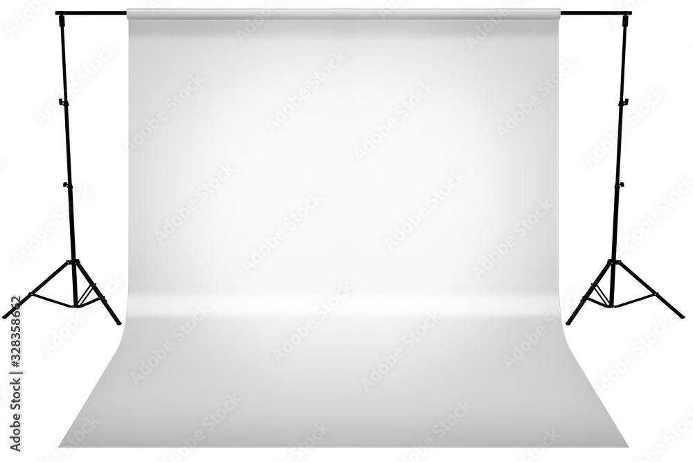 Aufkleber Studio black drop gray gradient light with white canvas background for simple design with clipping mask ,3D render illustration