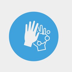 hygiene symbol washing hands icon vector in blue background