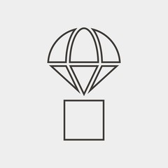 Fototapeta na wymiar drop shipping line icon parachute with box selling