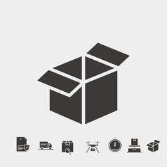 open packaging box vector icon shipping carrier with free bonus icons