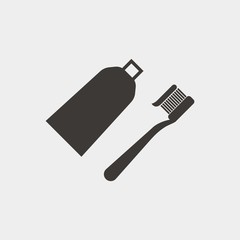  tooth paste and tooth brush vector icon teeth hygiene healthy lifestyle