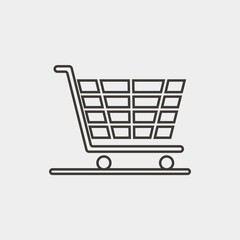 trolley line vector icon shopping cart