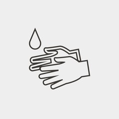 hand washing line vector icon hygiene