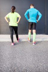 runner stretching after running. sport concept.