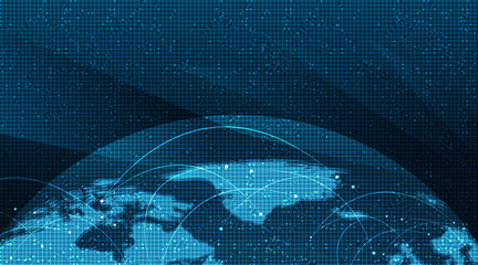 Global Network System Technology Background,connection and Communication Concept design,Vector illustration.