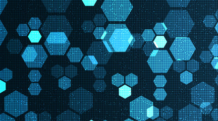 Digital Technology on Circuit Microchip Background,Hi-tech and Polygon Concept design,Free Space For text in put,Vector illustration.