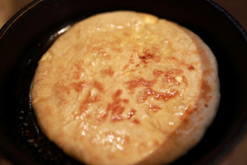 Khachapuri on pan
